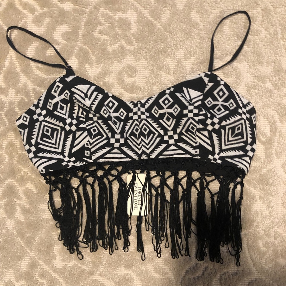Black and white crop top